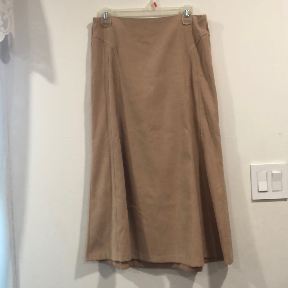 Suede-like Long Skirt